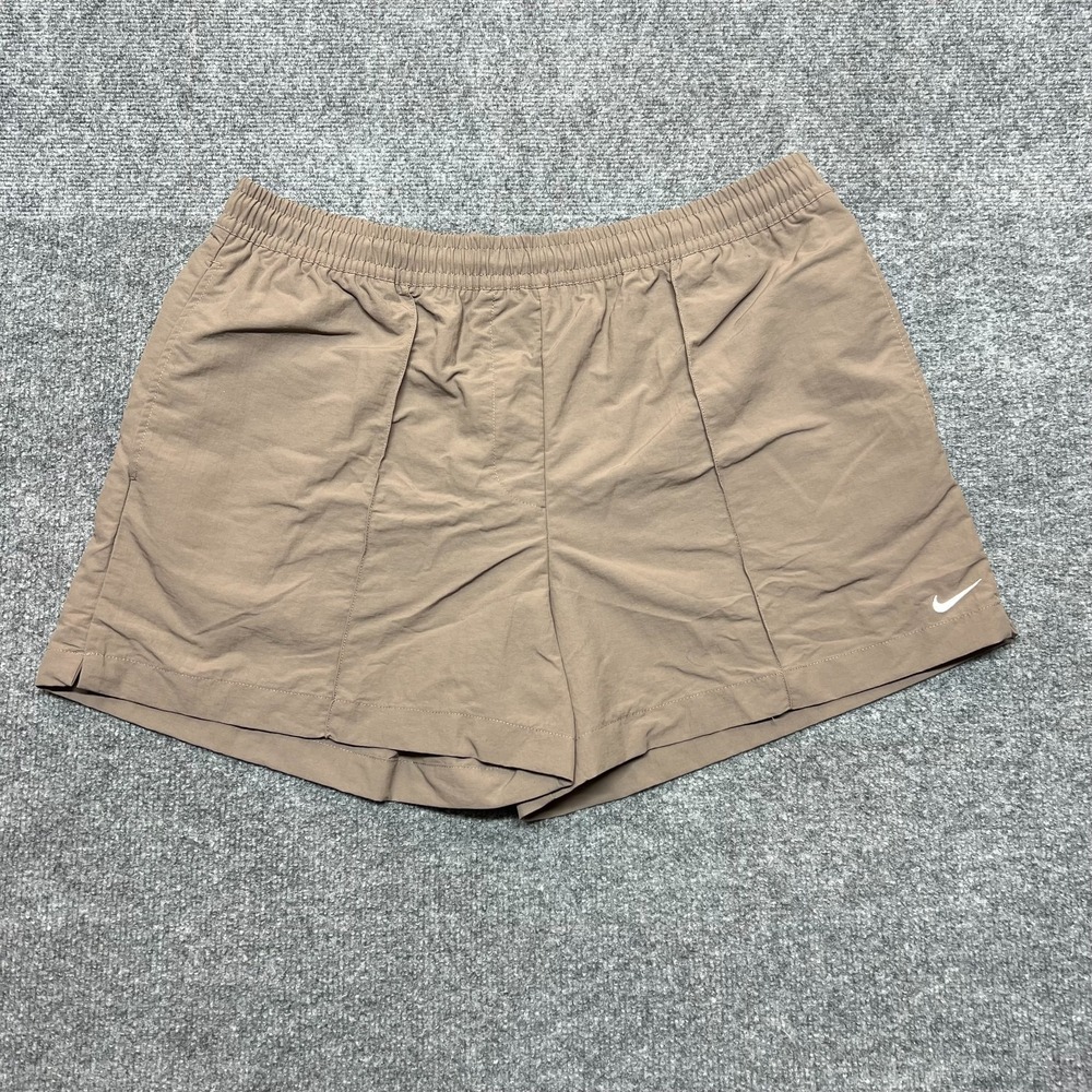 Nike Everything Wovens Shorts Womens Large Mink Brown 4" Mid Rise FV6622-233